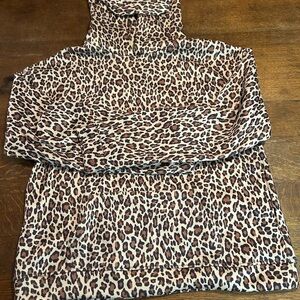 Leopard Print Women's Hooded Sweatshirt